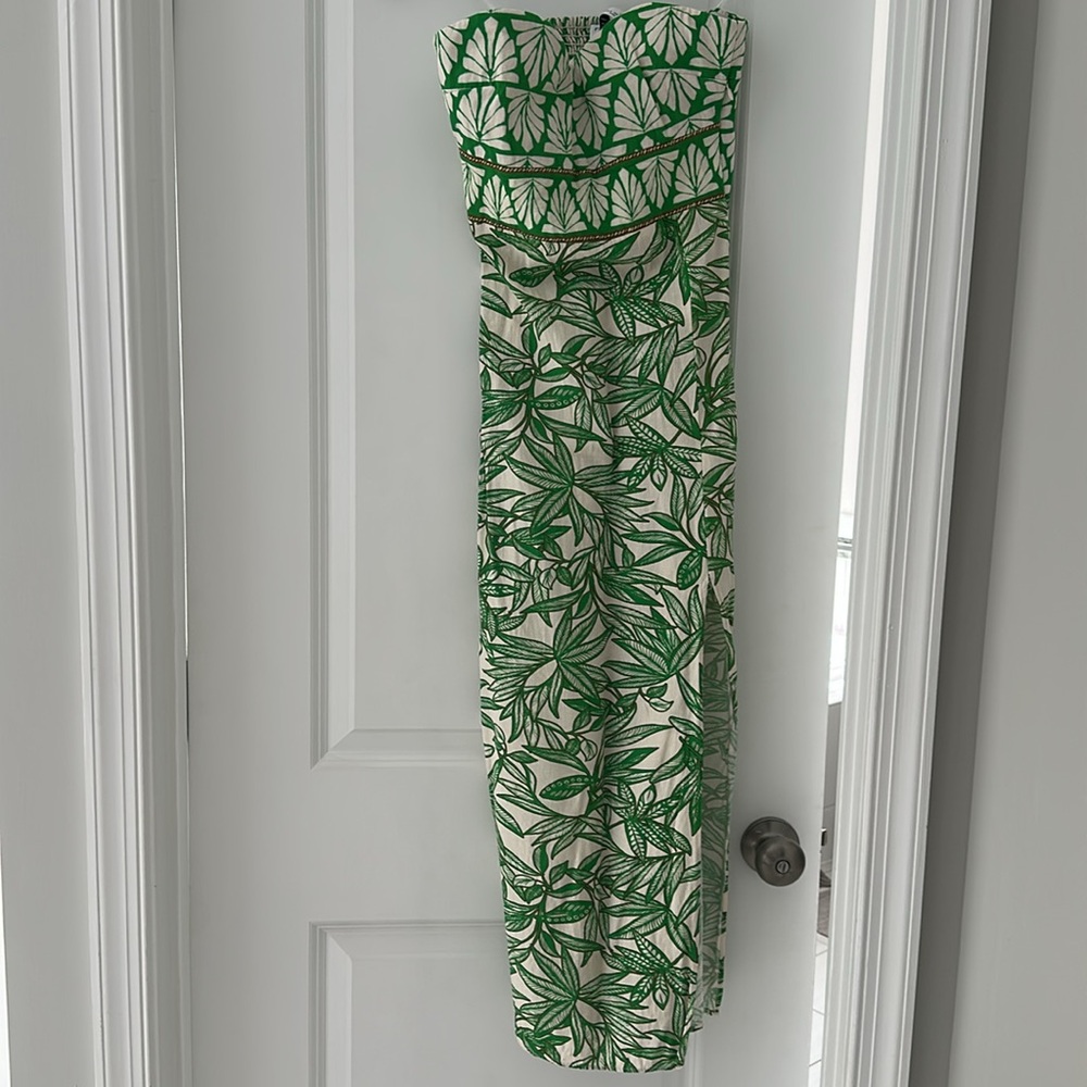 Green Leaf Print Women's Dress